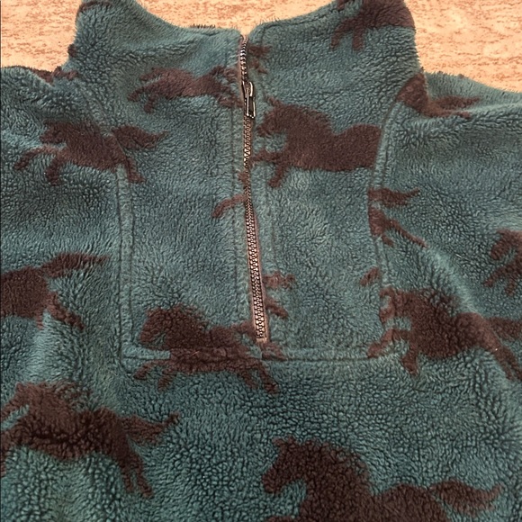 Kerrits On Course Quarter Zip Fleece Equestrian Teal and Black medium - Picture 4 of 8